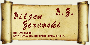 Miljen Zeremski vizit kartica